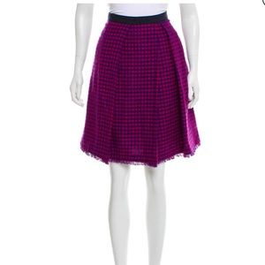 Weekend MaxMara Virgin Wool-Blend Pleated Plaid Skirt